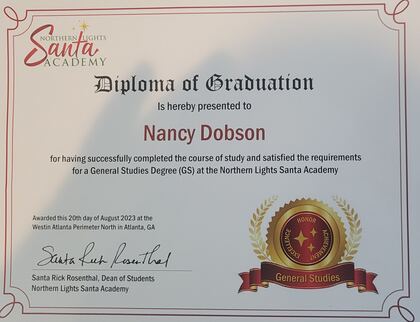 Santa and Mrs. Claus training certificate