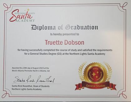 Santa and Mrs. Claus training certificate