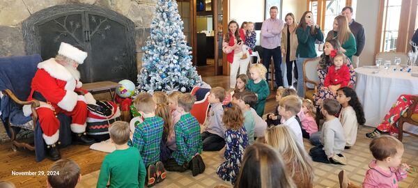 Santa at a children's story-time event